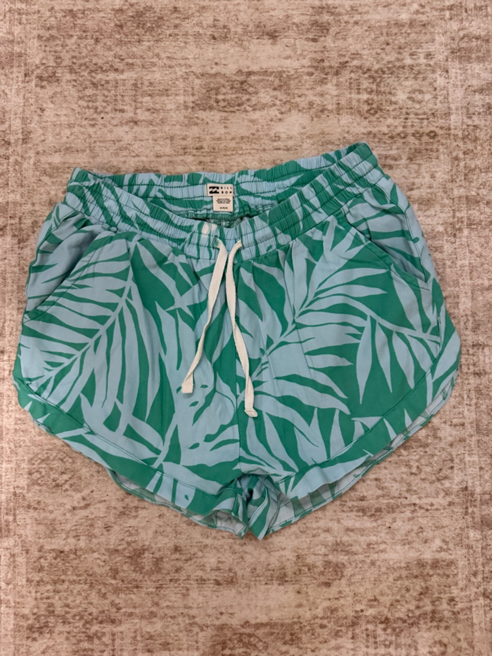 Billabong Teal and Light Blue Palm Print Women's Shorts